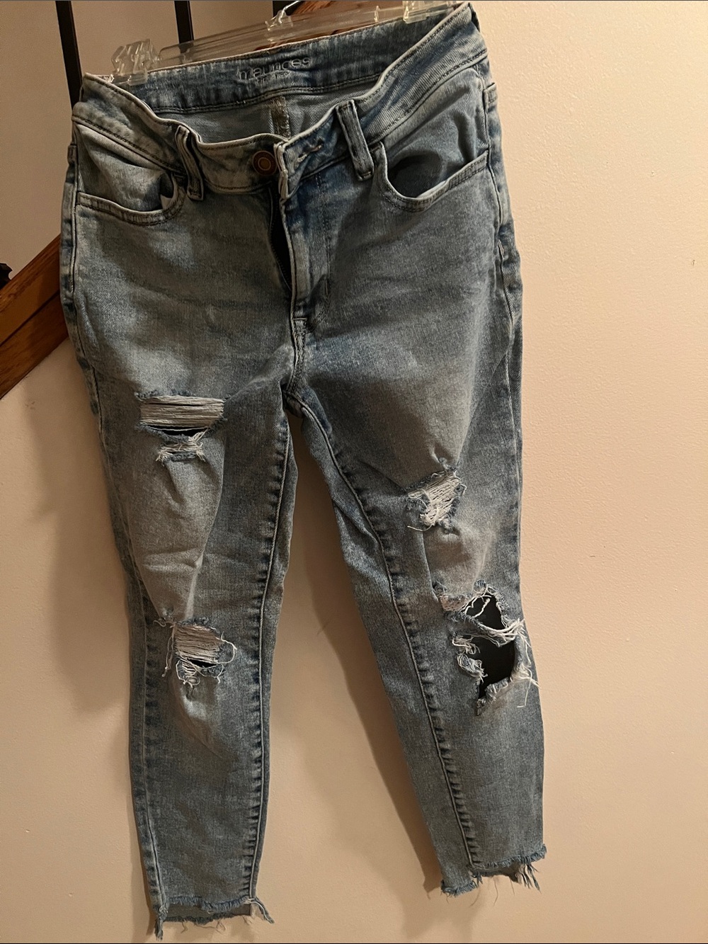 Maurices Light Blue Distressed Boyfriend Jeans